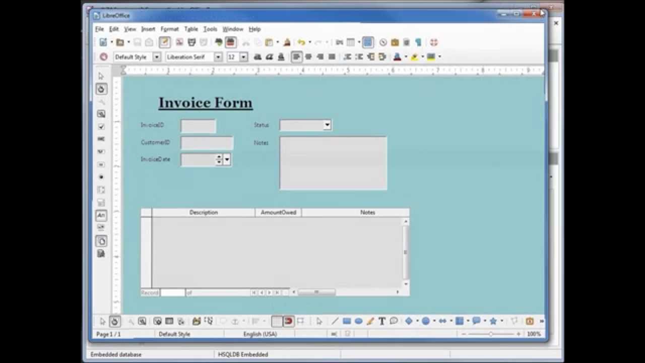LibreOffice Base (74) Home Invoice pt2 Forms