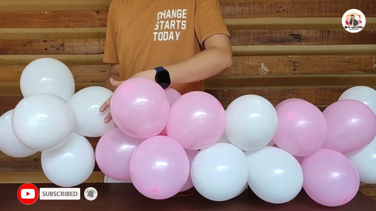 EASY WAY OF MAKING BALLOON GARLAND USING RUBBER BAND | Rex Montalbo