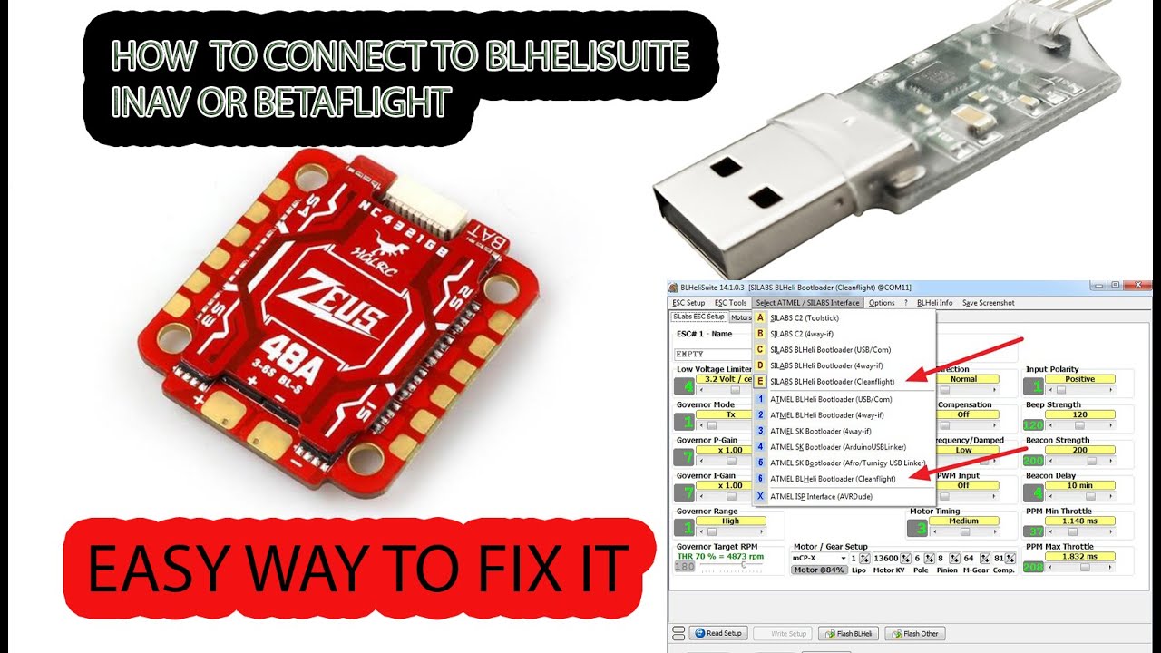 HOW TO CONNCT BLHELISUITE TO THE ESC OF YOUR DRONE ** FAST Way***