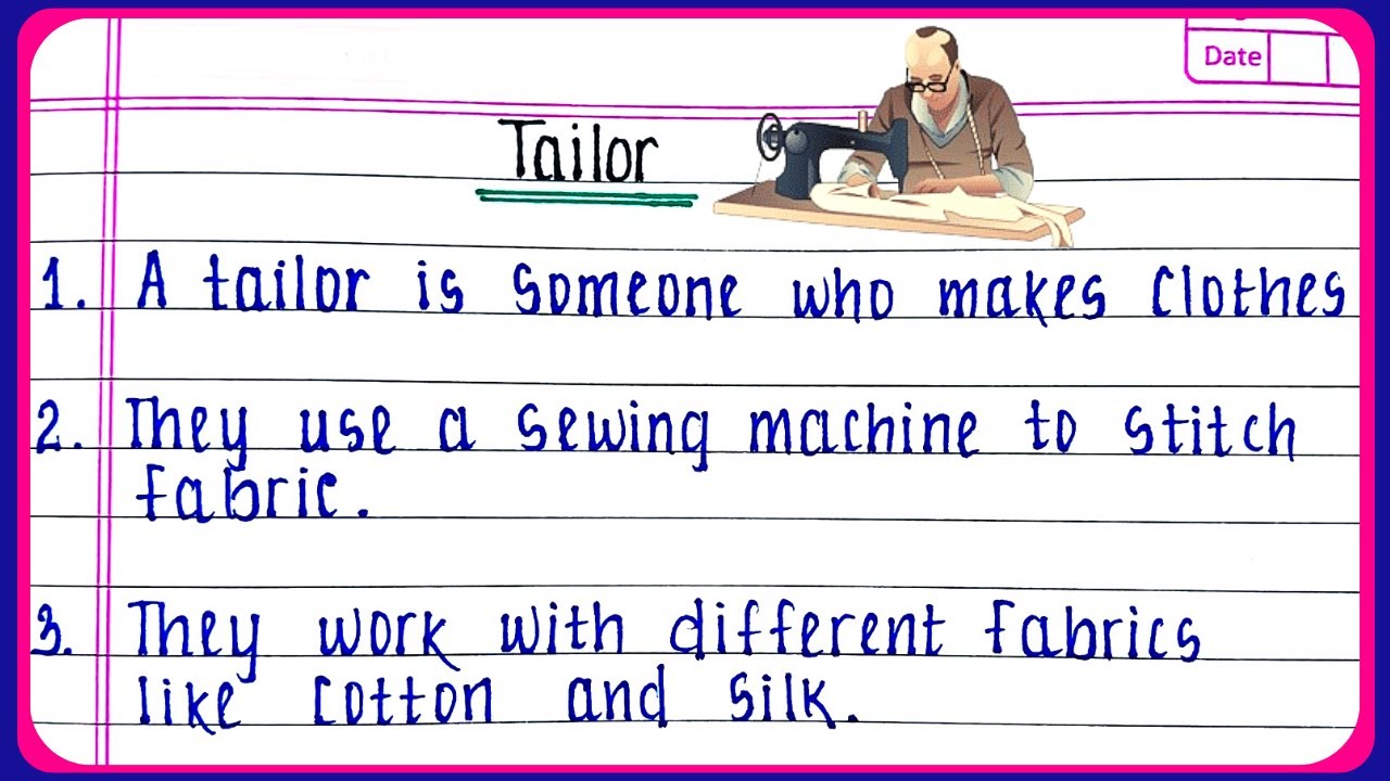 10 строк о Tailor на английском языке | Короткое эссе о Tailor на английском языке | Эссе о Tailo...