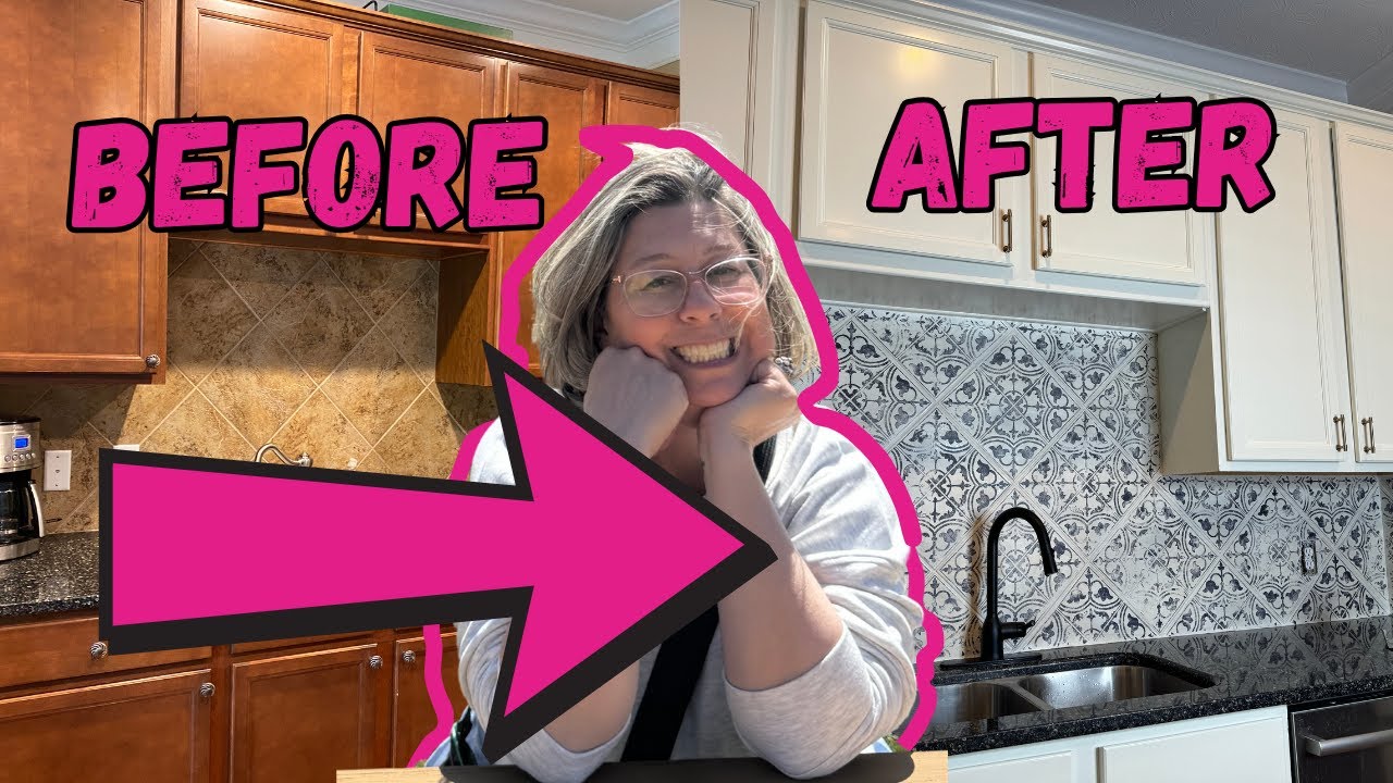 DIY Budget Tile Makeover painting my backsplash