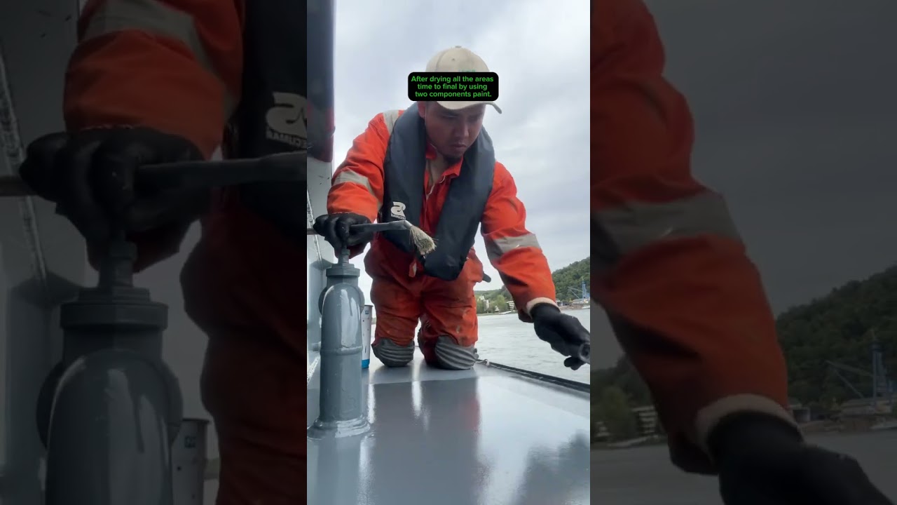 The process of how to paint in inland ship in Europe #inlandshipping #processtopaint 