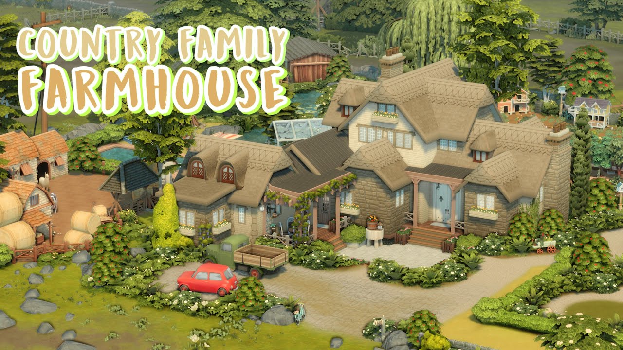 Country Family Farmhouse  || (no CC) The Sims 4 Speed Build #cottageliving #thesims4