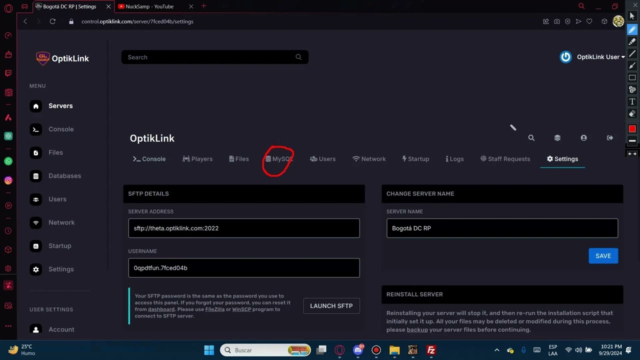 Como subir una GM de SAMP y Conectar la Base de Datos al Host de OptikLink! 🚀🌐🔥