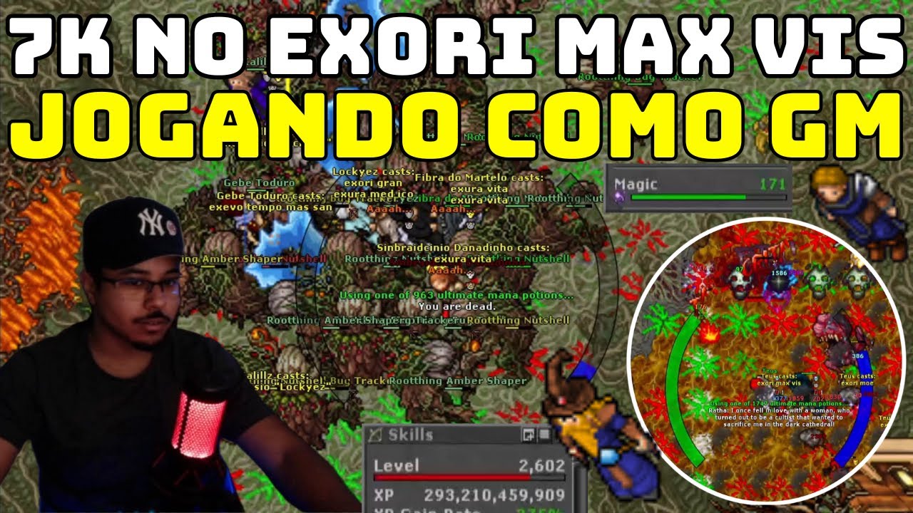 O PODER DE UM MS LVL 2602, EXORI VIS DE GM? 7K DE DANO NO EXORI MAX VIS, AFK NO DP DE THAIS, #tibia
