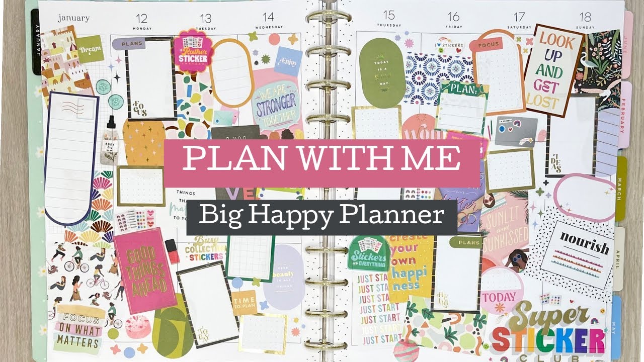 PLAN WITH ME | BIG HAPPY PLANNER | Nat. Sticker Day | Jan. 12.- 18.2026