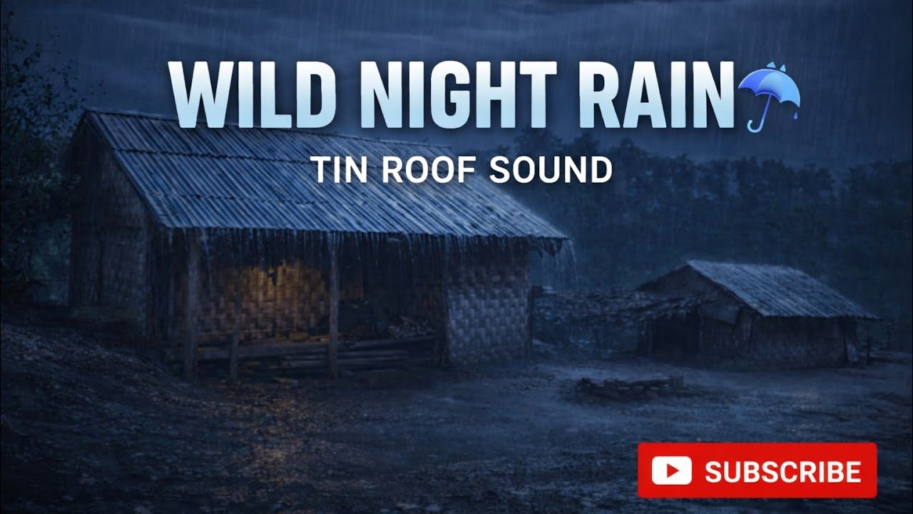 Heavy Night Rain on Tin Roof | Deep Sleep & Relaxing Rain Sounds| ASMR