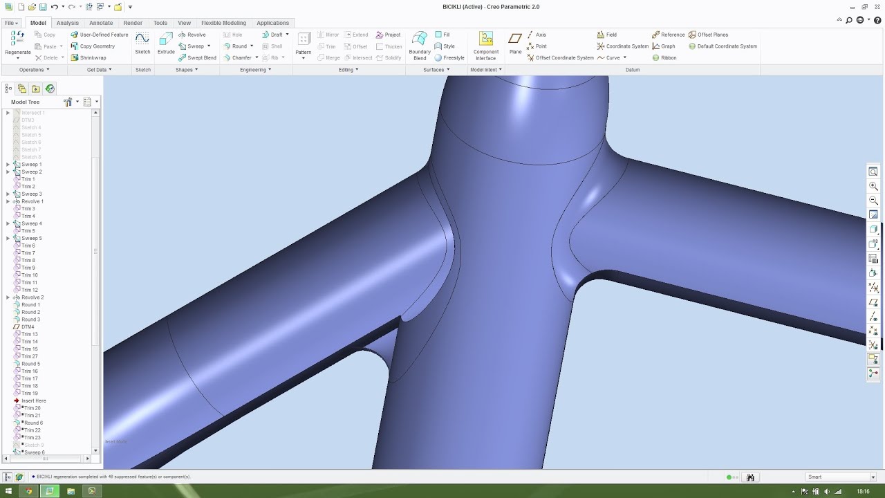 Surface modelling #1 Creo 2.0
