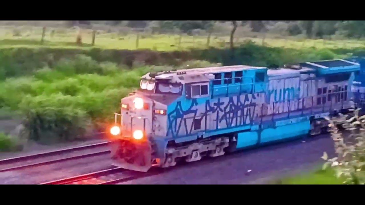 Trem entrando no pátio de ZRX Rio claro 