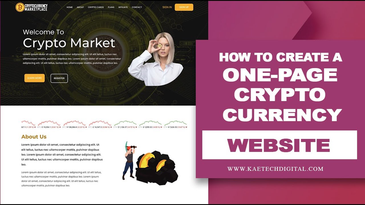 How to create A One Page Cryptocurrency Investment Front Page (Overview)