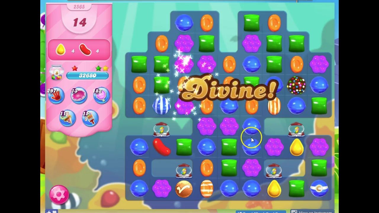 Candy Crush Level 2565 Audio Talkthrough, 3 Stars 0 Boosters