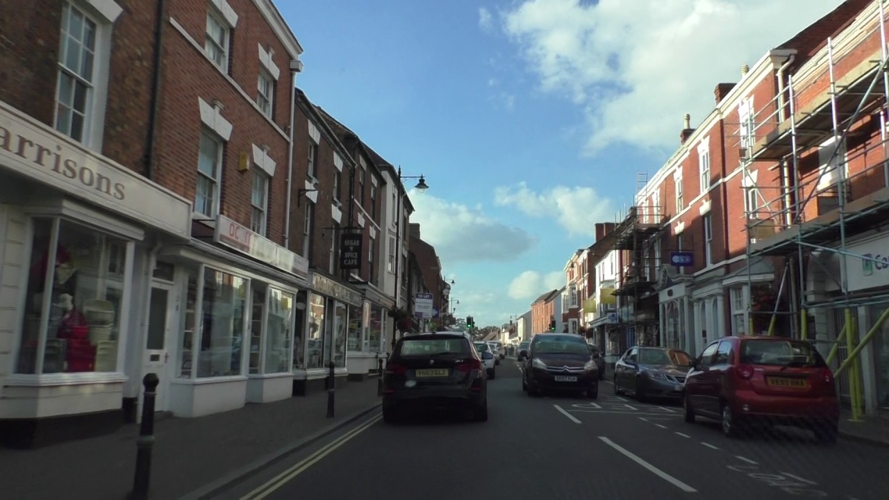 Driving On Worcester Road, High Street & Broad Street Pershore Worcestershire UK 18th September 2016