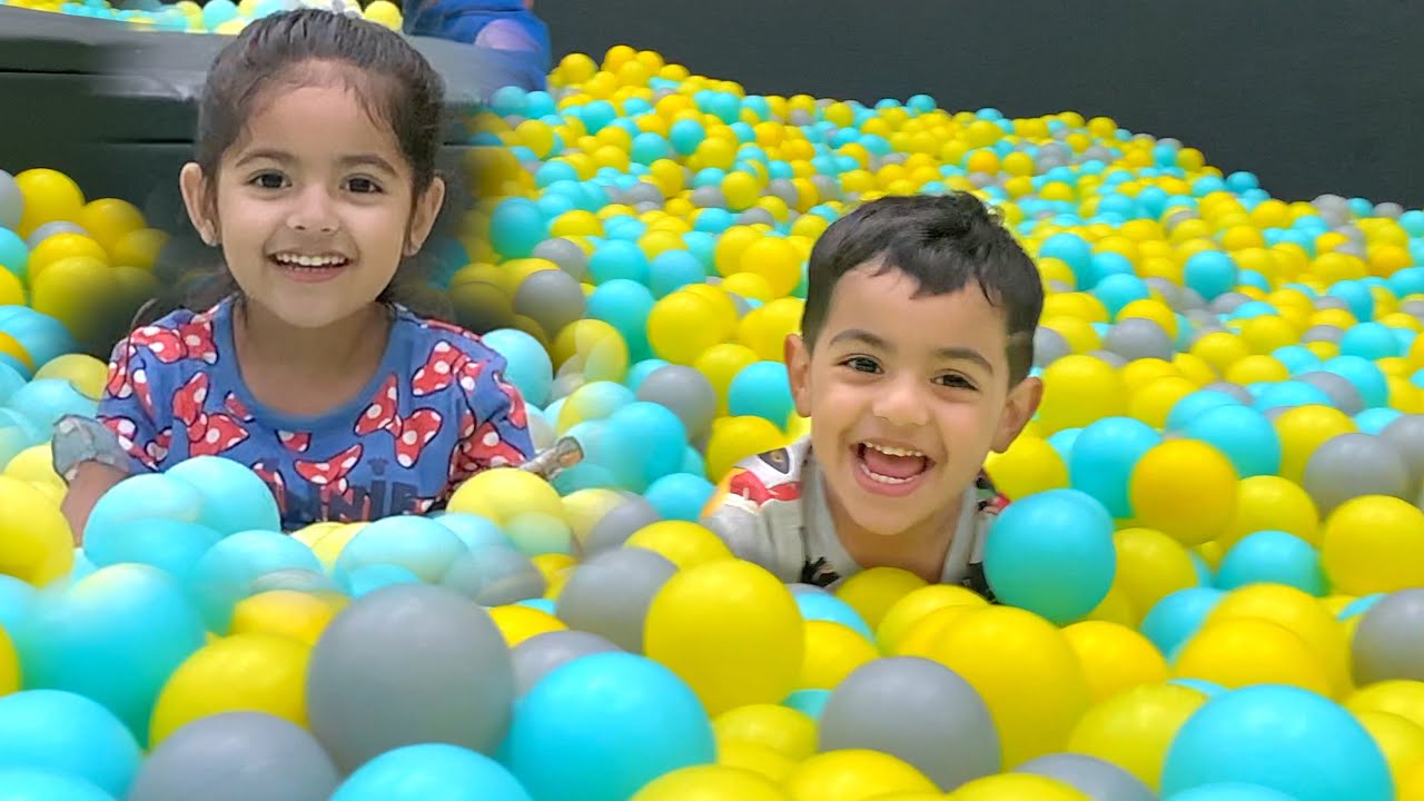 Zara and Rehan Indoor Playground for Kids with Inflatable Slides