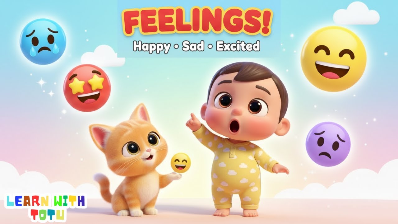 Happy Sad Excited 😄 Kids Feelings Song  Emotional Learning for Toddlers