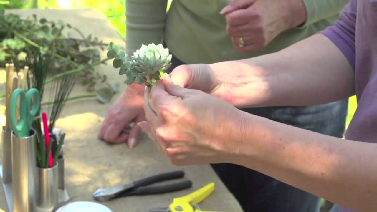 Creating a succulent corsage or boutonniere