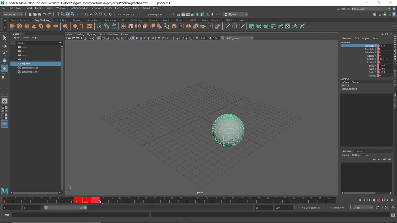 U.A.School beginners. Tutorial c&oacute;mo animar en maya  para principiantes by San G&oacute;mez