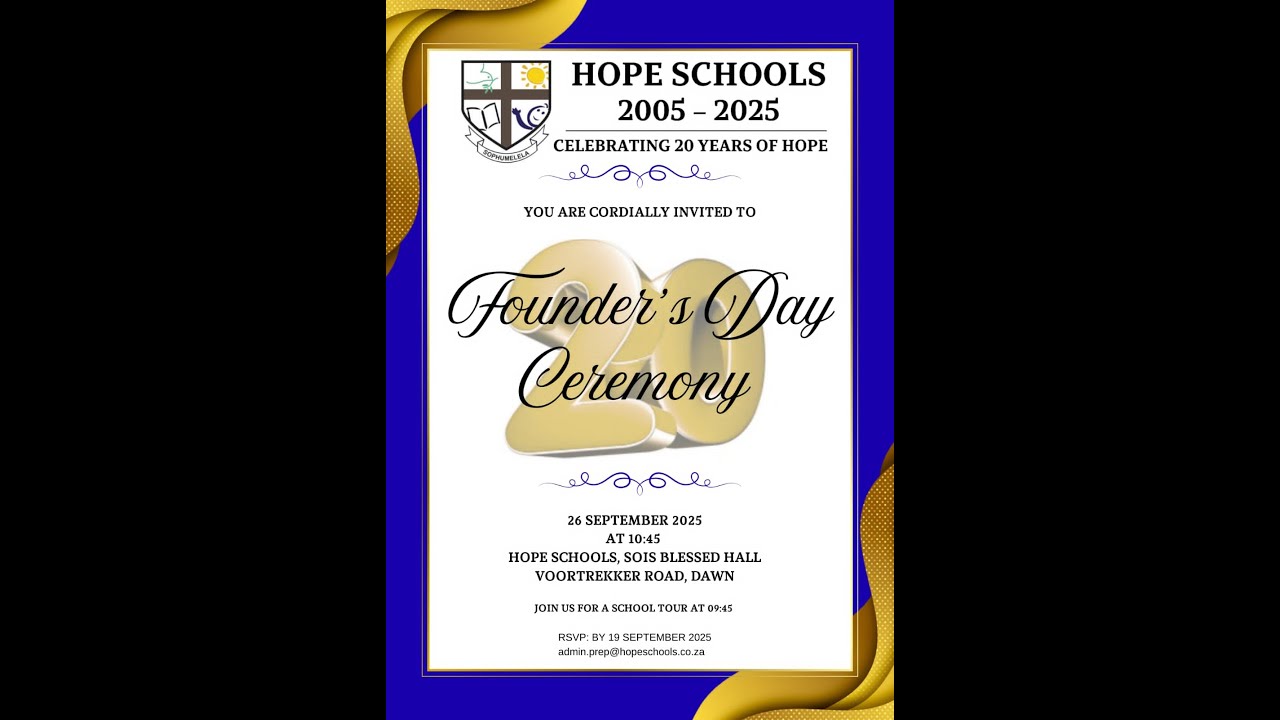 Founders Day livestream 2025