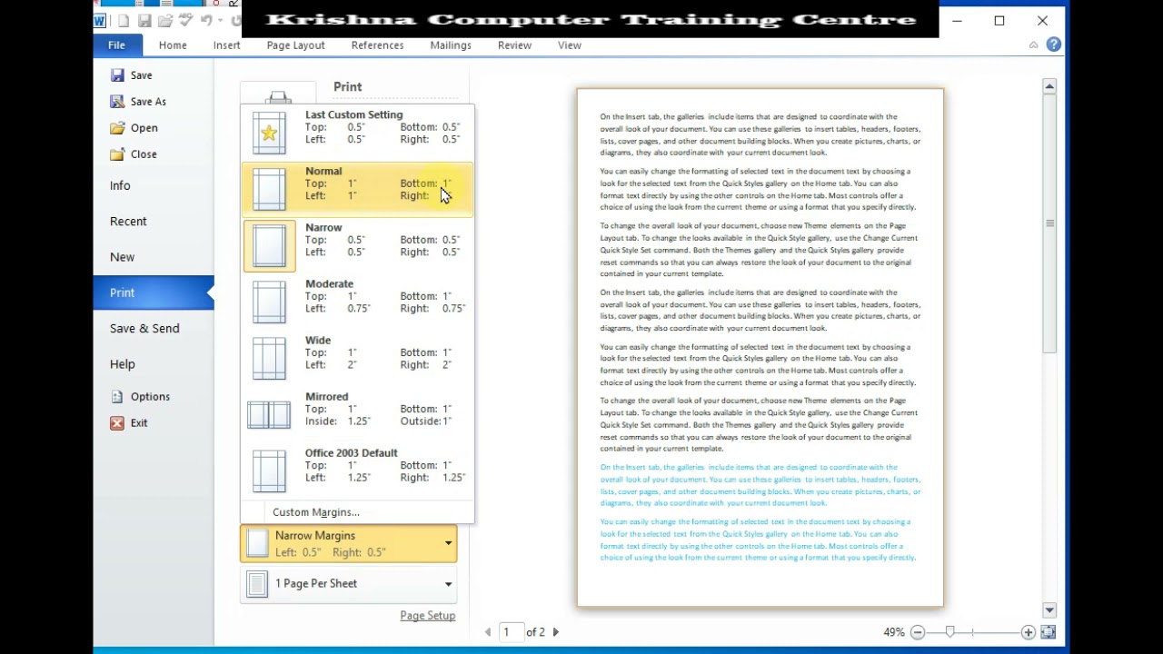 Print a MS Word Document