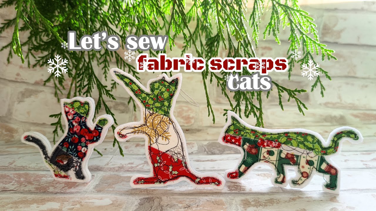 How to make fabric scraps cats