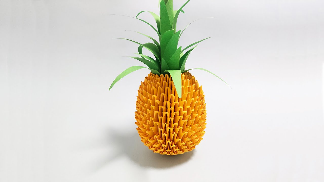 3D Origami Pineapple Tutorial | Paper Crafts | DIY