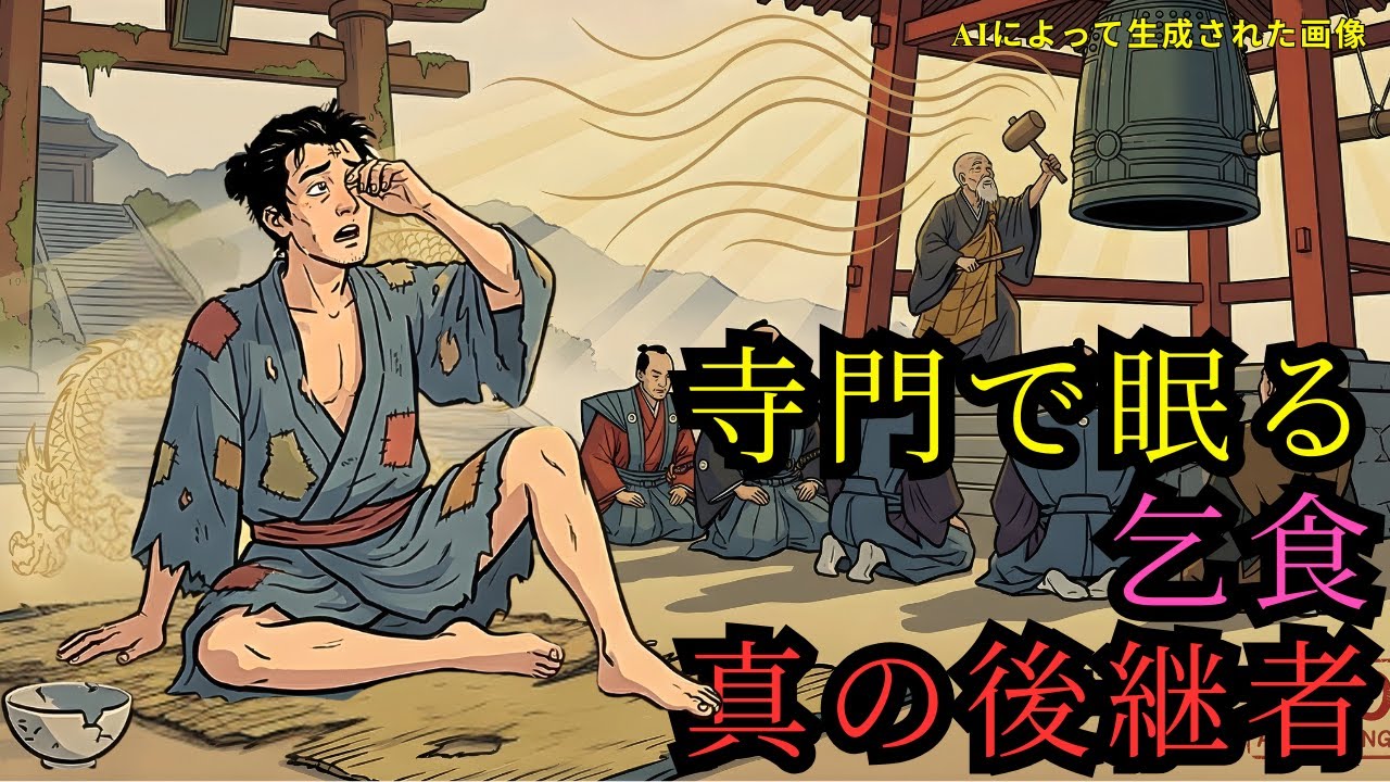 古い寺の門下で眠る乞食――翌朝、鐘が告げた真の後継者 | 野談 | 伝説 | 昔話 | 説話 | 民話