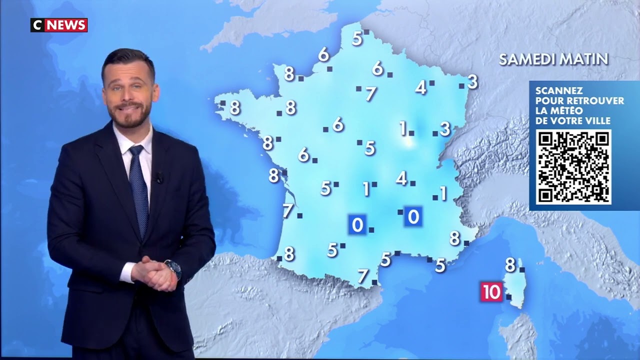 Météo pour la France du 7 au 10 février 2026