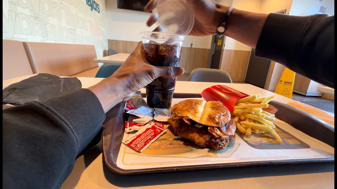 MCDONALDS POV BACON HOT HONEY MCCRISPY WITH JALAPEÑOS CRUNCH STRING FRIES COKE EATING ASMR MUKBANG