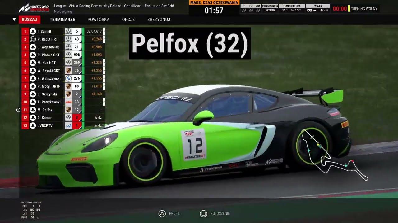 ACC| VRCP| CONSILIOART GT4 MASTERS| S3| RUNDA 6| NURBURGRING