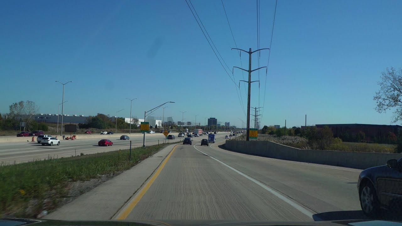 Roselle to Chicago I-90 Highway Drive (No Talk, No Music) 4K POV ASMR