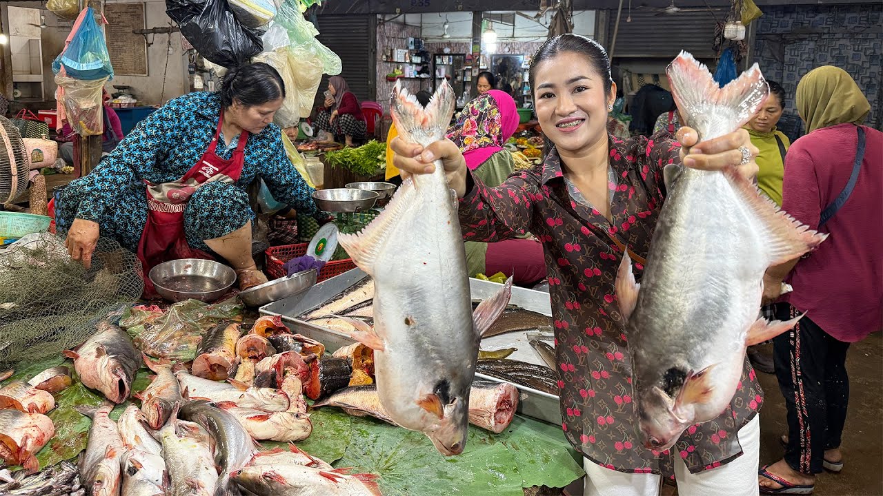 Market show: Buy fishes cook for cook delicious dishes / Cooking with Mommy Sreypov
