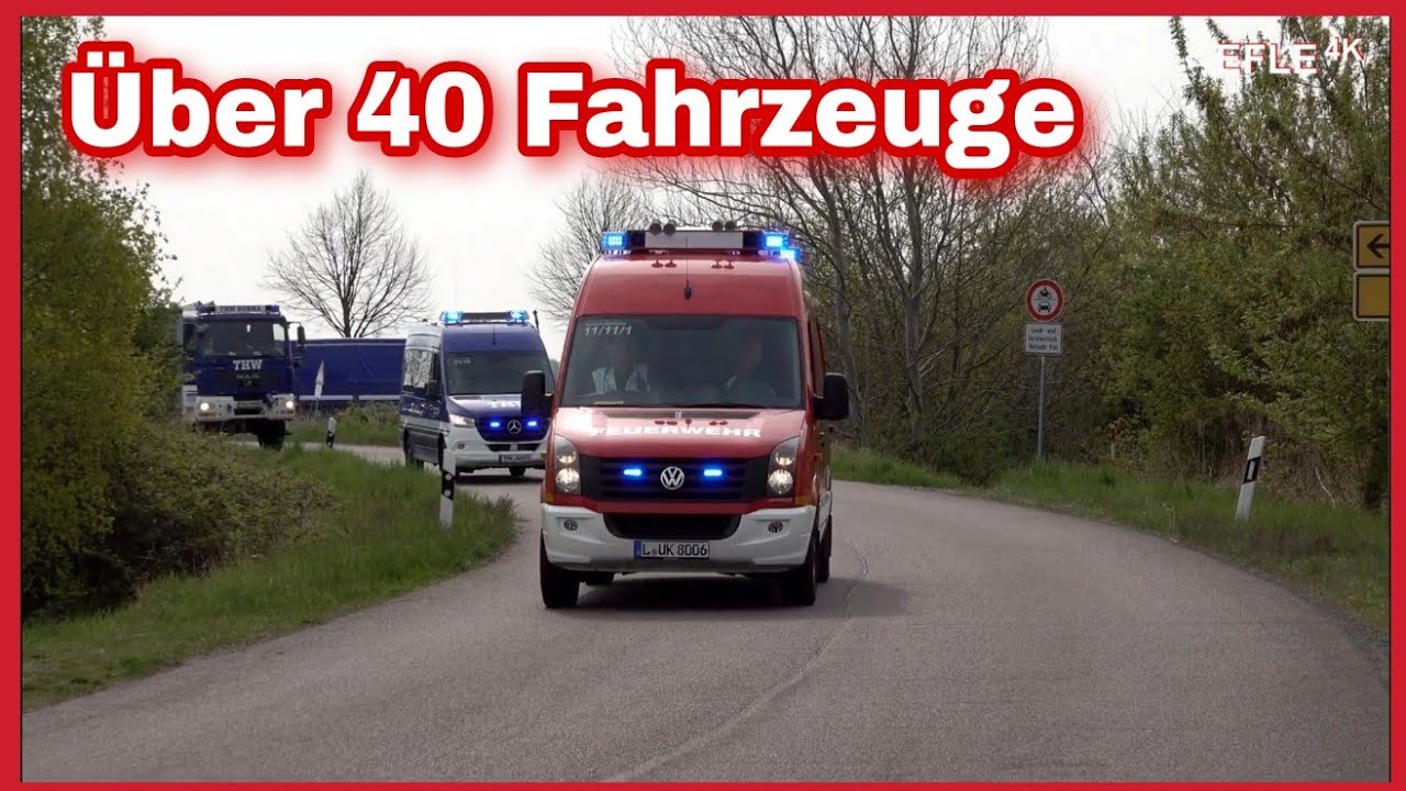 Einsatzfahrten große Alarmierungs- und Marschübung des Landkreises Leipzig