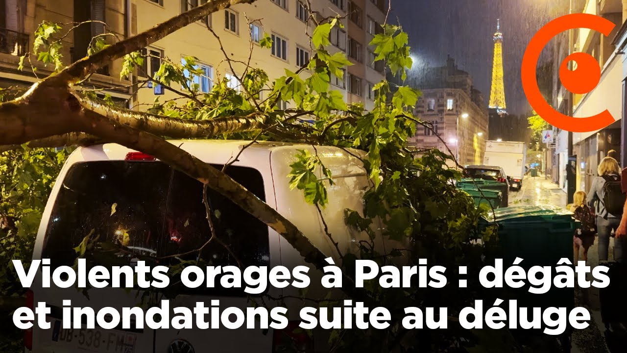 Violents orages à Paris : dégâts et inondations suite au déluge dans les rues