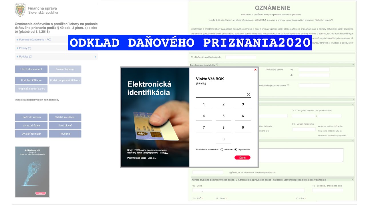 Odklad daňoveho priznania 2024. Podpisovanie dokumentu KEP-om. Podanie daňového odkladu.