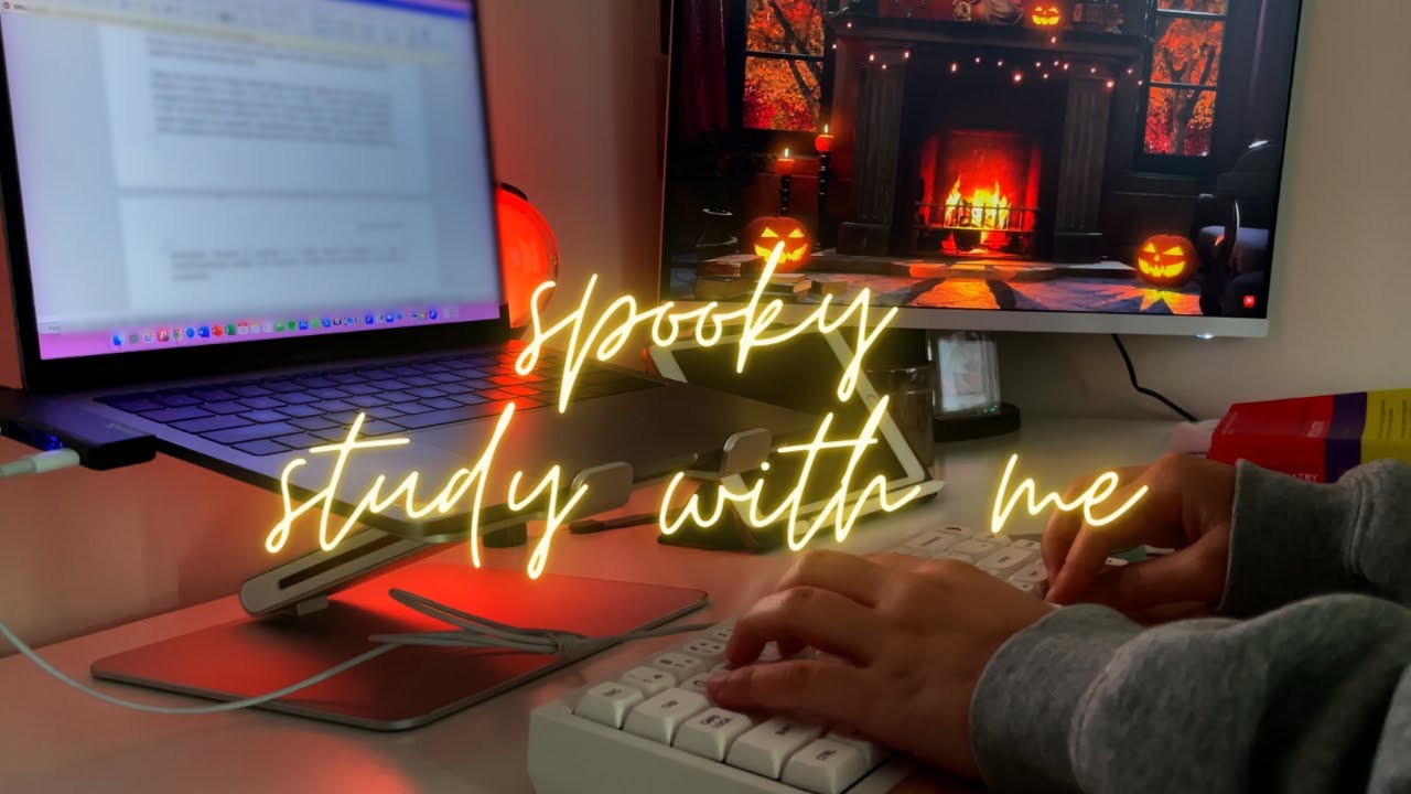 spooky halloween study with me 🎃 | real time mechanical keyboard asmr