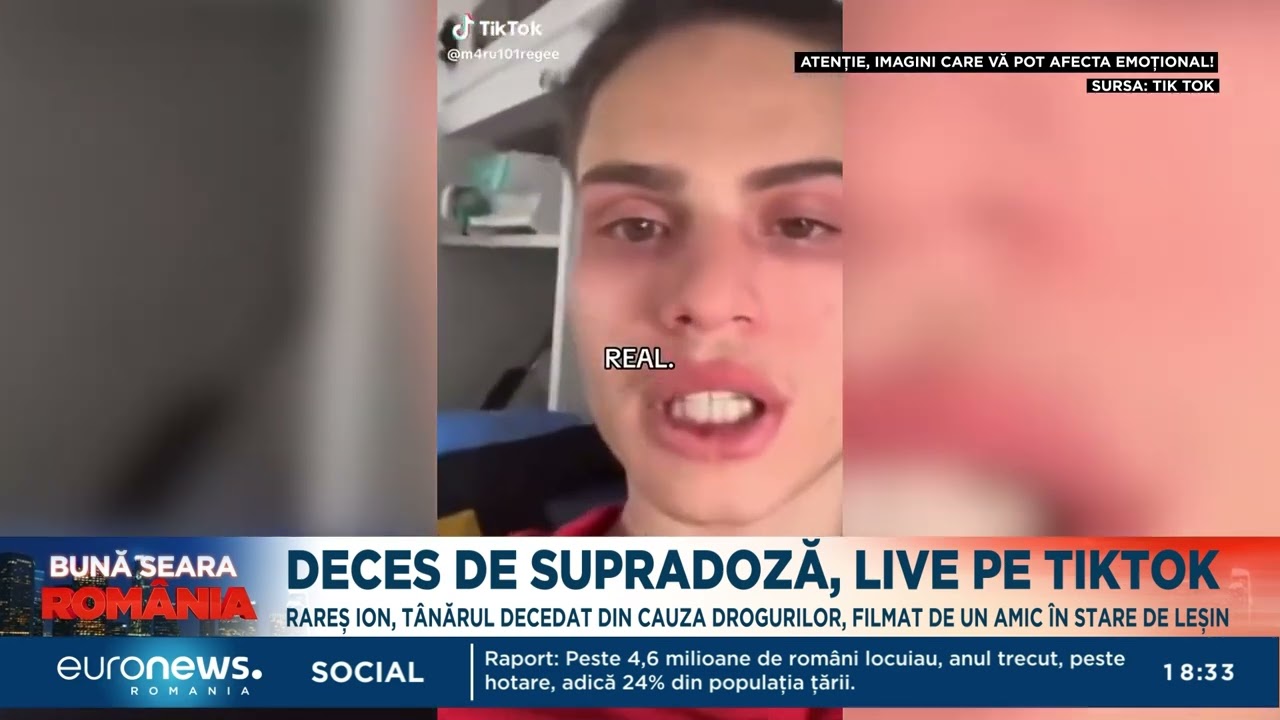 Deces din cauza unei supradoze, live pe Tiktok. Rareș Ion, filmat de un amic în stare de leșin