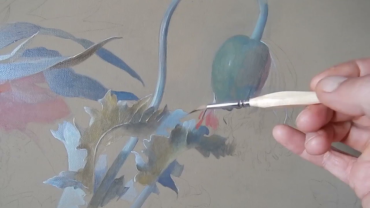 Голландская живопись Цветочный натюрморт Часть 3 Рисунок Кисти Палитра Подмалевок акрилом