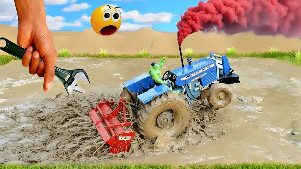 Top The Most Creative Science Project | Mini Tractor Is Plowing In Mud@MiniTractor100 