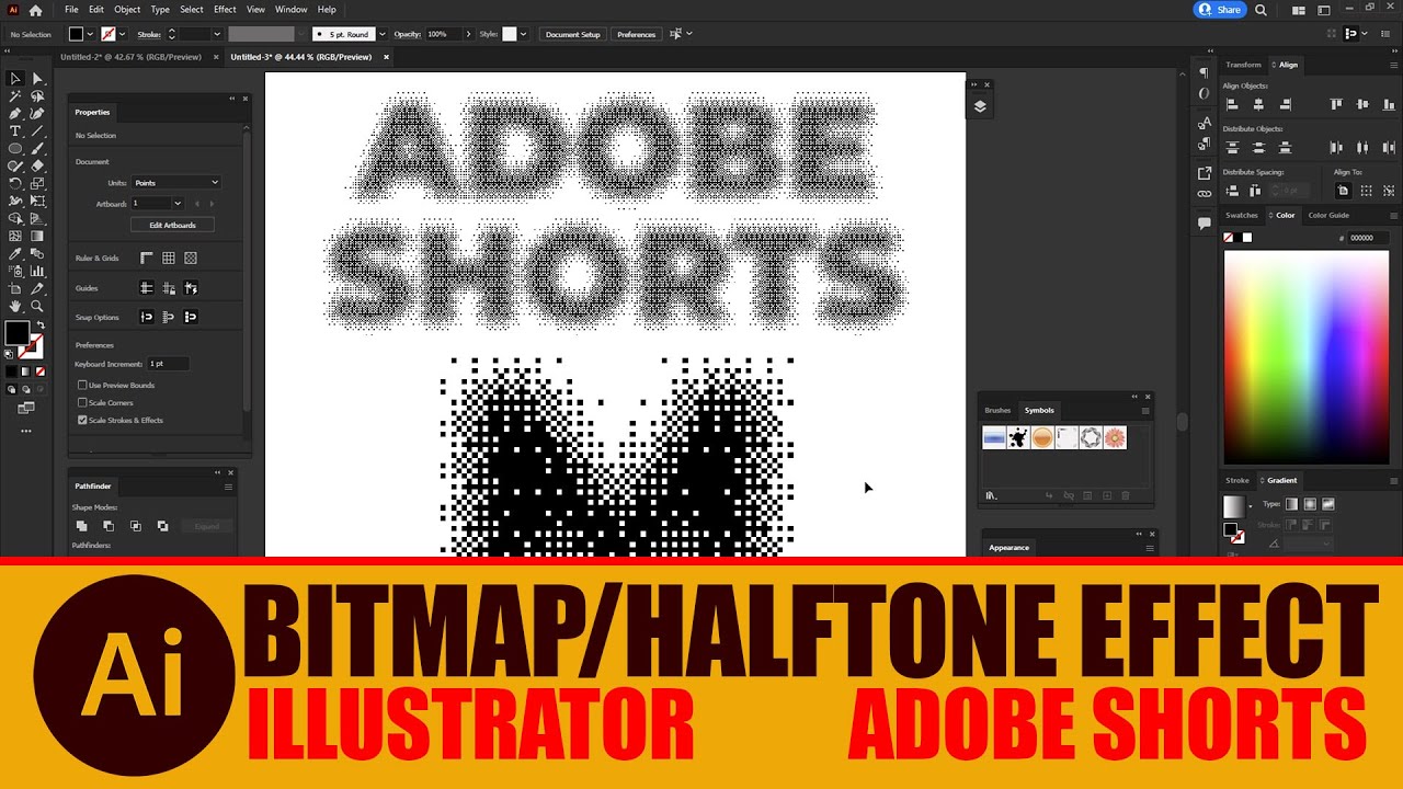 Bitmap or Halftone Effect in Adobe Illustrator || Adobe Shorts