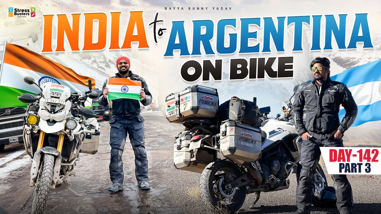 🇮🇳 India to Argentina 🇦🇷 On Motorcycle 🔥 | WORLD RIDE DAY 142 Part 3 | Bayya Sunny Yadav