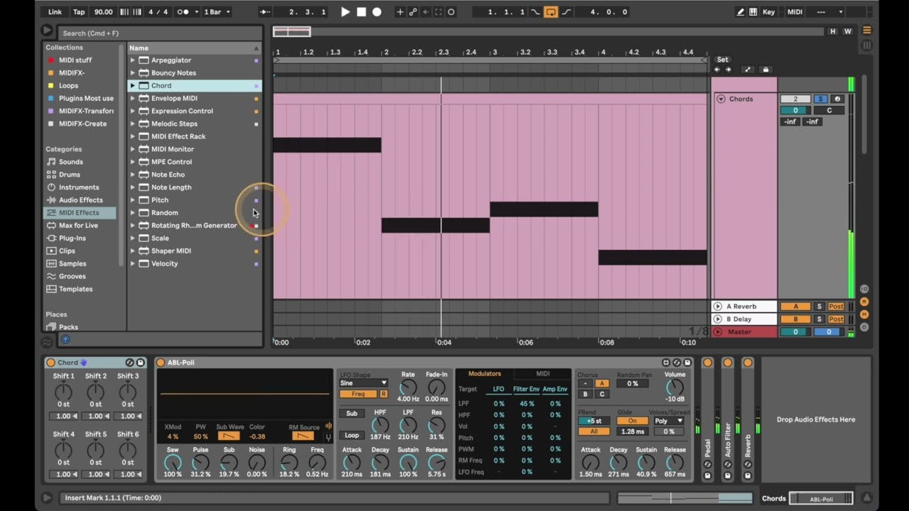 Mélodies et harmonies instantanées avec les effets MIDI d'Ableton Live