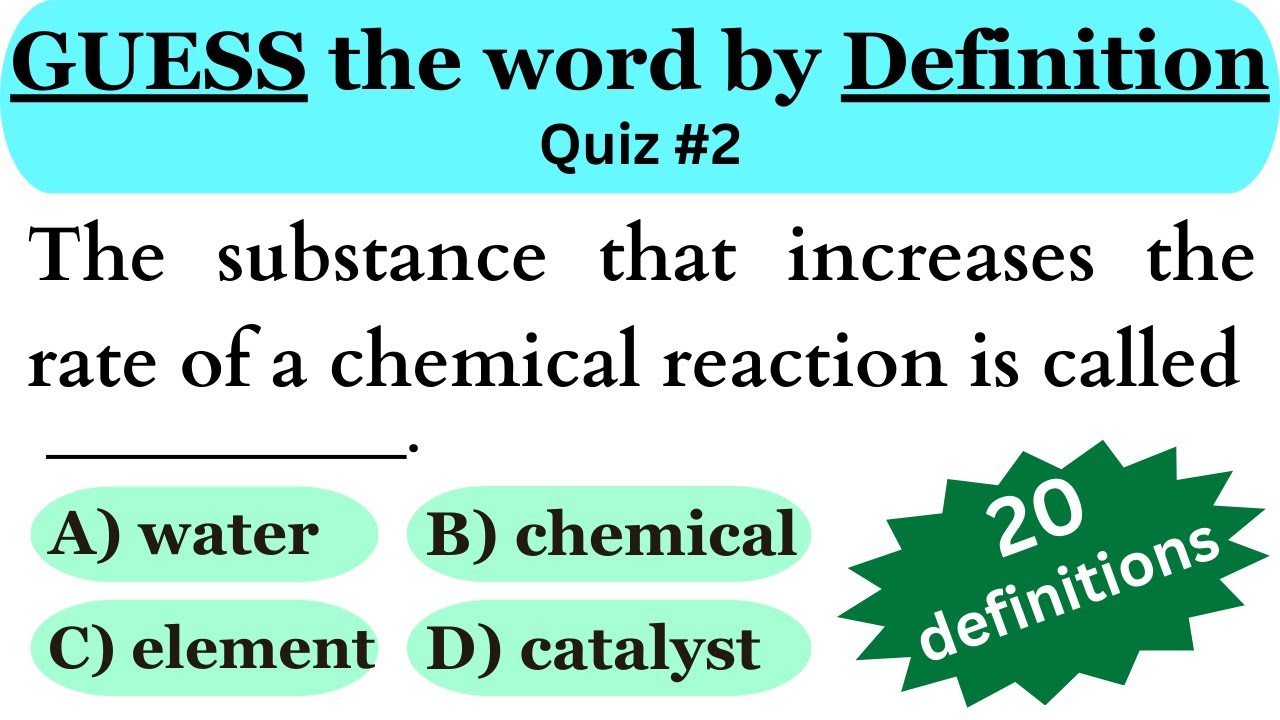 Can you GUESS the word by its Definition ?? | English Quiz | Definition Quiz # 2 | Trivia questions