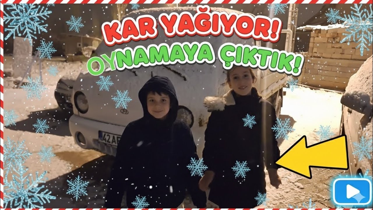 🩵❄️Kar yağmaya başladı❄️🩵KAR TOPU OYNADIKK☃️!!!!!???? Gökçe ile umut 🩵