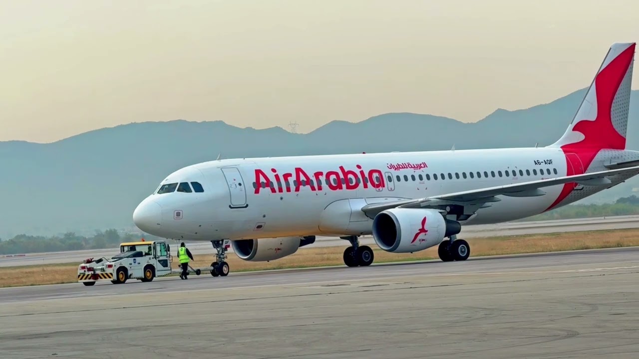 Air Arabia A320 starting its journey — smooth pushback and rolling toward the runway. ✈️ #Air Arabia