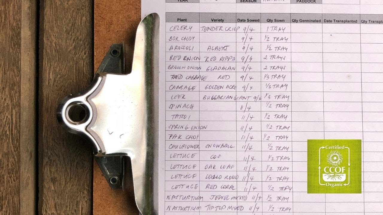 Organic Recordkeeping 101 for Growers &mdash; CCOF Foundation Webinar