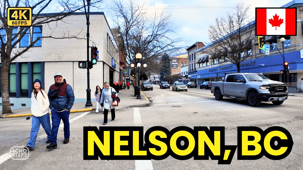 Nelson, Canada | Winter Walk in a Charming Mountain Town | 4K Walking Tour (No Talking)