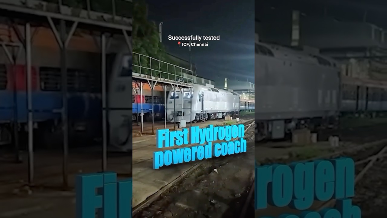🚉 First Hydrogen powered coach (Driving Power Car) successfully tested. #hydrogen #coach #train