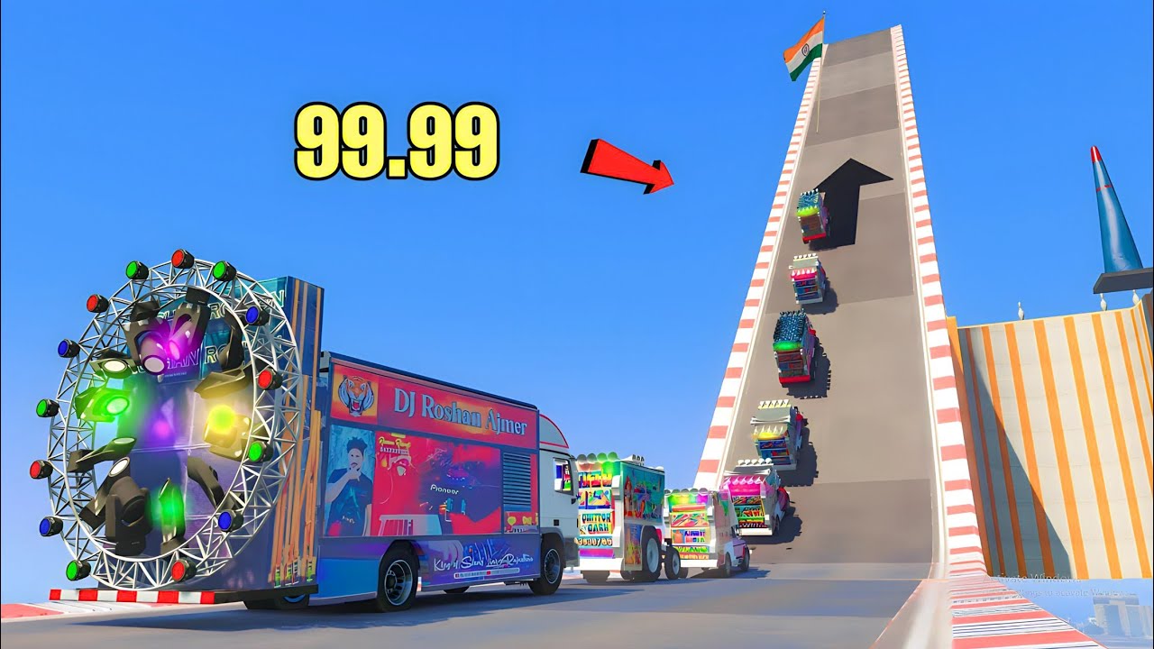 Motu Patlu ने किया Biggest Indian dj Super Mega Ramp Challenge 😱😱😱 GTA-5