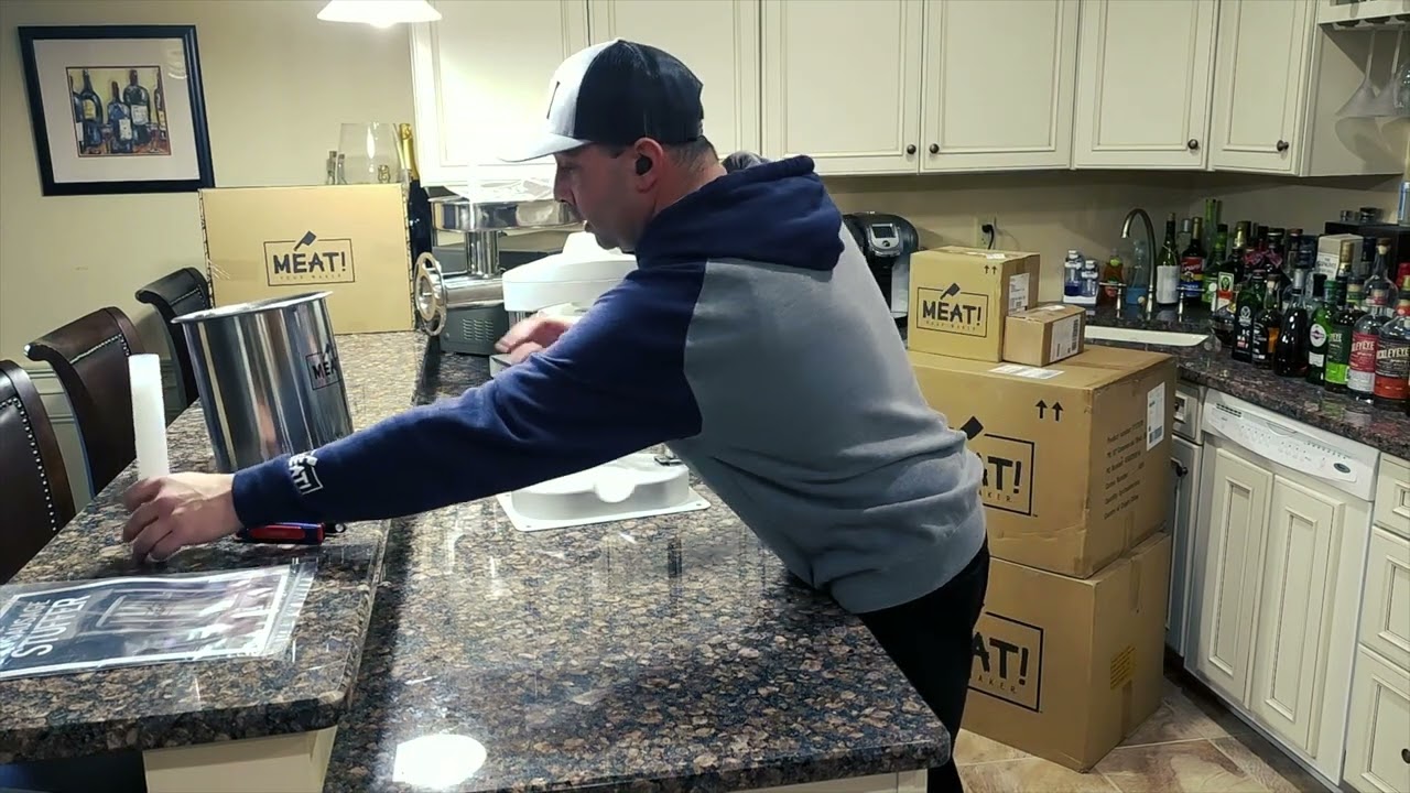 Unboxing Meat! 15# Sausage Stuffer with The Real Meat Stick - 4K