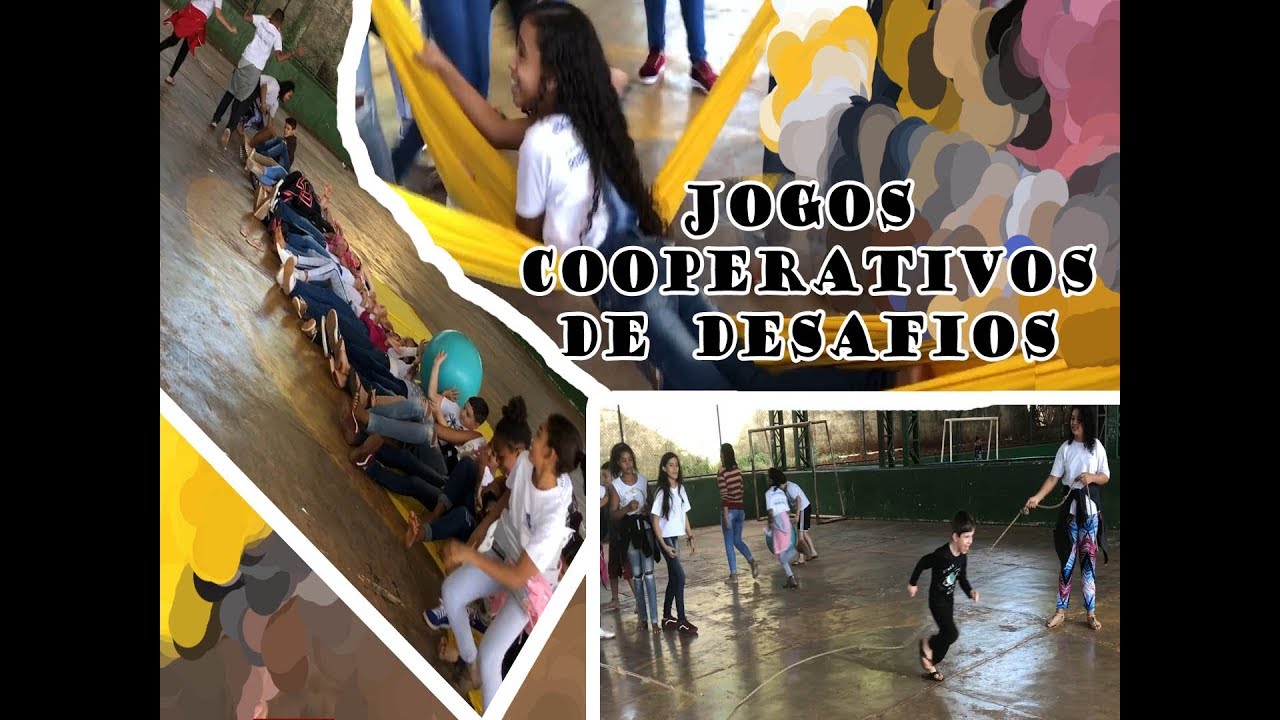 Jogos cooperativos de Desafio: Corda, Bola e Preguiça