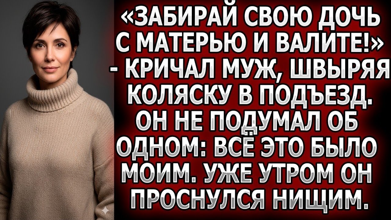 «Убирайтесь с матерью и дочерью!» — орал муж. Он забыл: всё было моим. Уже утром он проснулся нищим.
